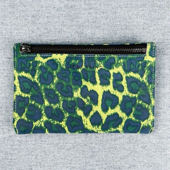 Liebskind Berlin Clutch Small Green Animal Print Suede Leather Festival‎ Flaw - Picture 1 of 15